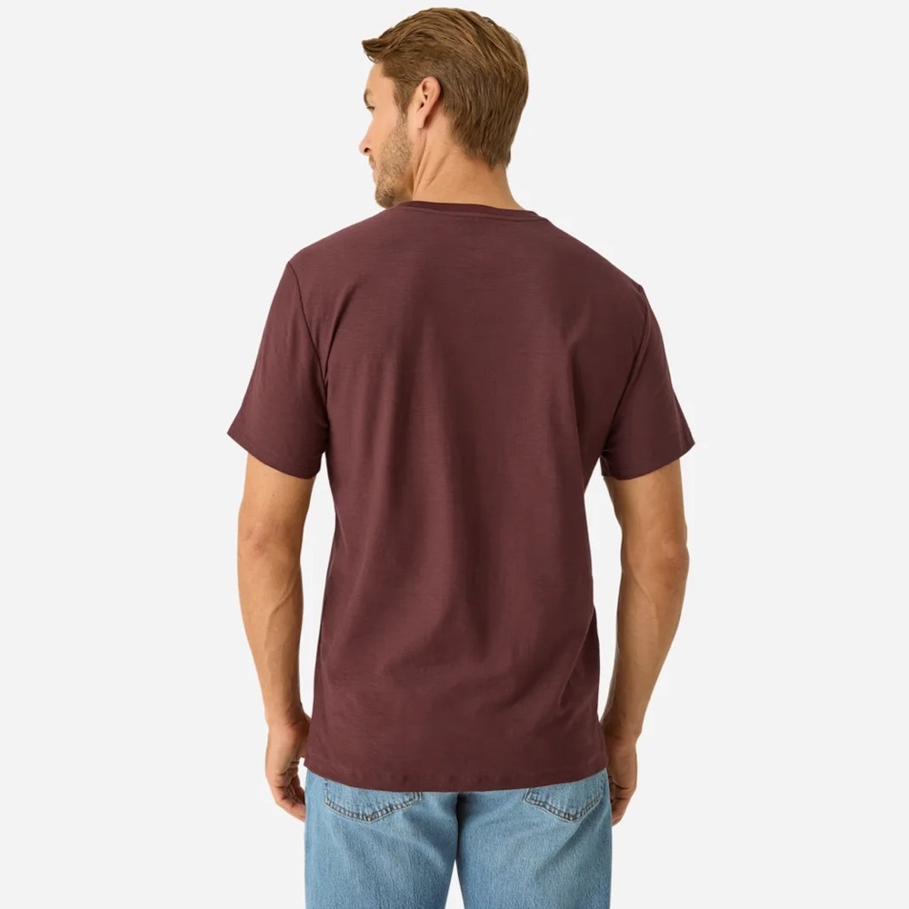 Men's Bombas Air Slub V-Neck T-Shirt - Cocoa - L - Picture 2 of 4